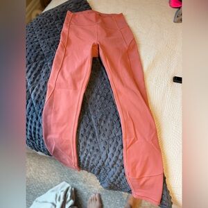 lululemon athletica Coral Pink High-Waist Leggings